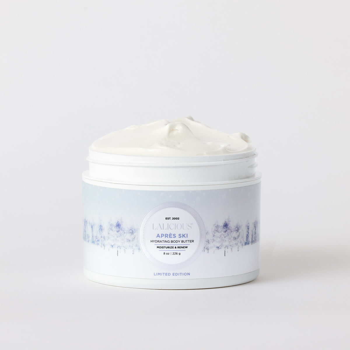 Après Ski 8oz jar of Body Butter on a white background LALICIOUS