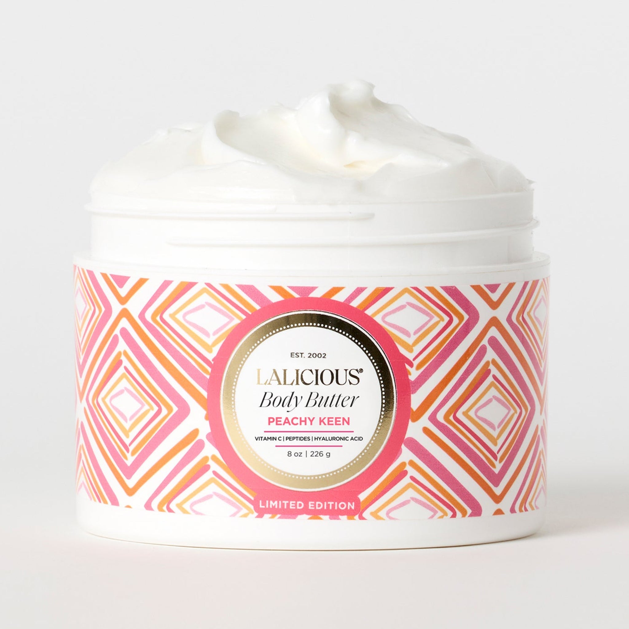 Peachy Keen Body Butter with no cap on a white background - LALICIOUS