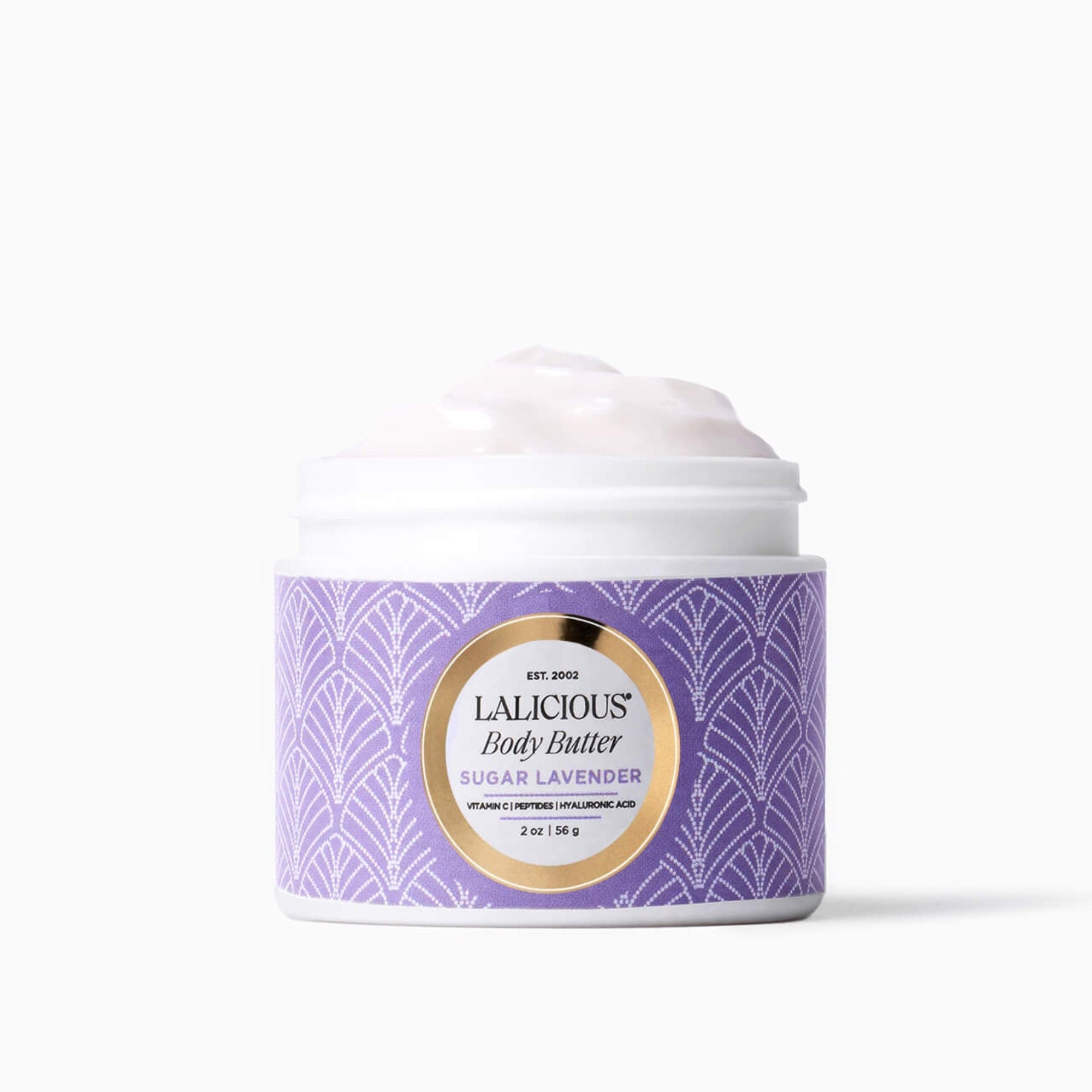 2oz jar with purple label Sugar Lavender Body Butter - LALICIOUS