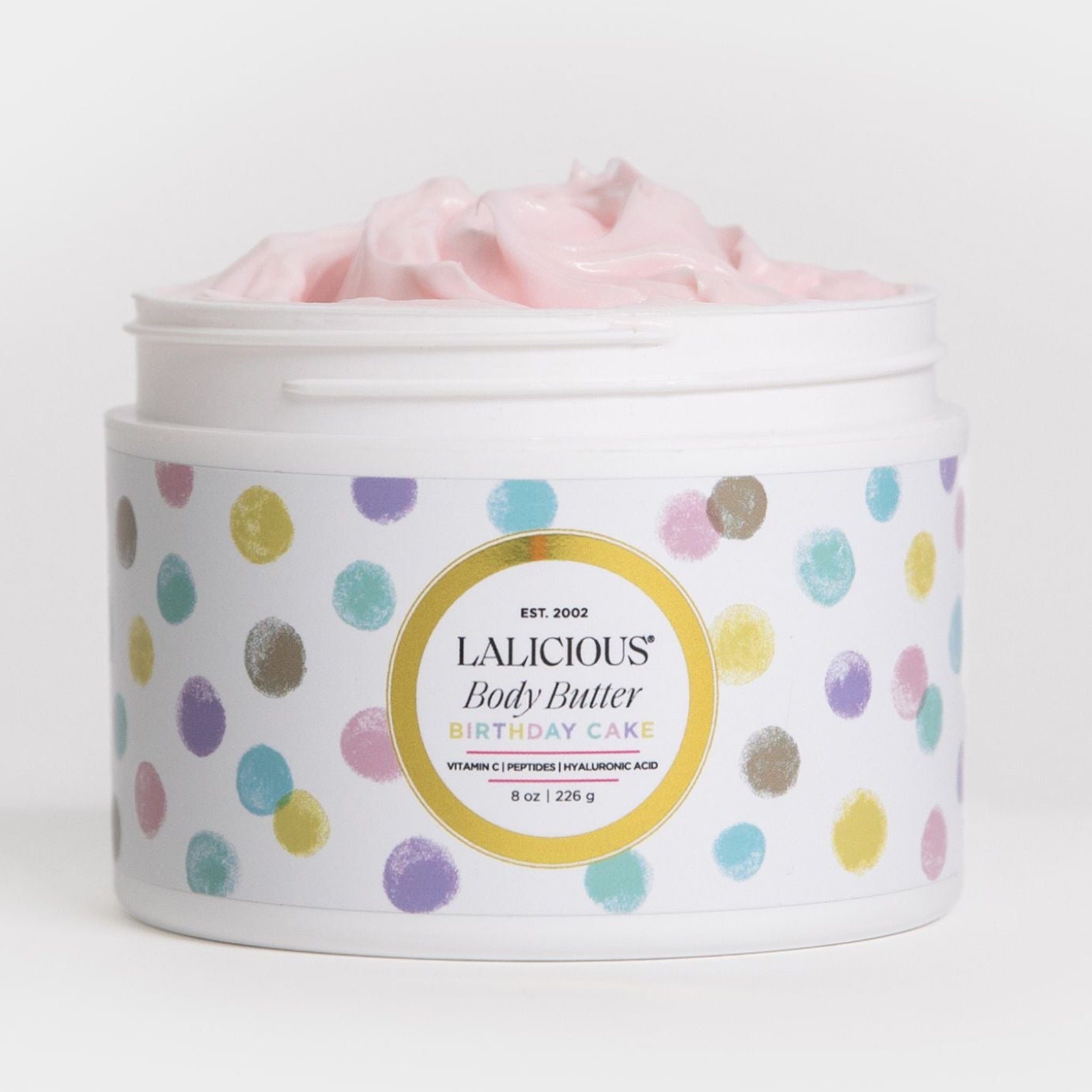 Birthday Cake Body Butter open jar - LALICIOUS