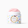 2oz jar of Birthday Cake Sugar Scrub without a cap on a white background- LALICIOUS